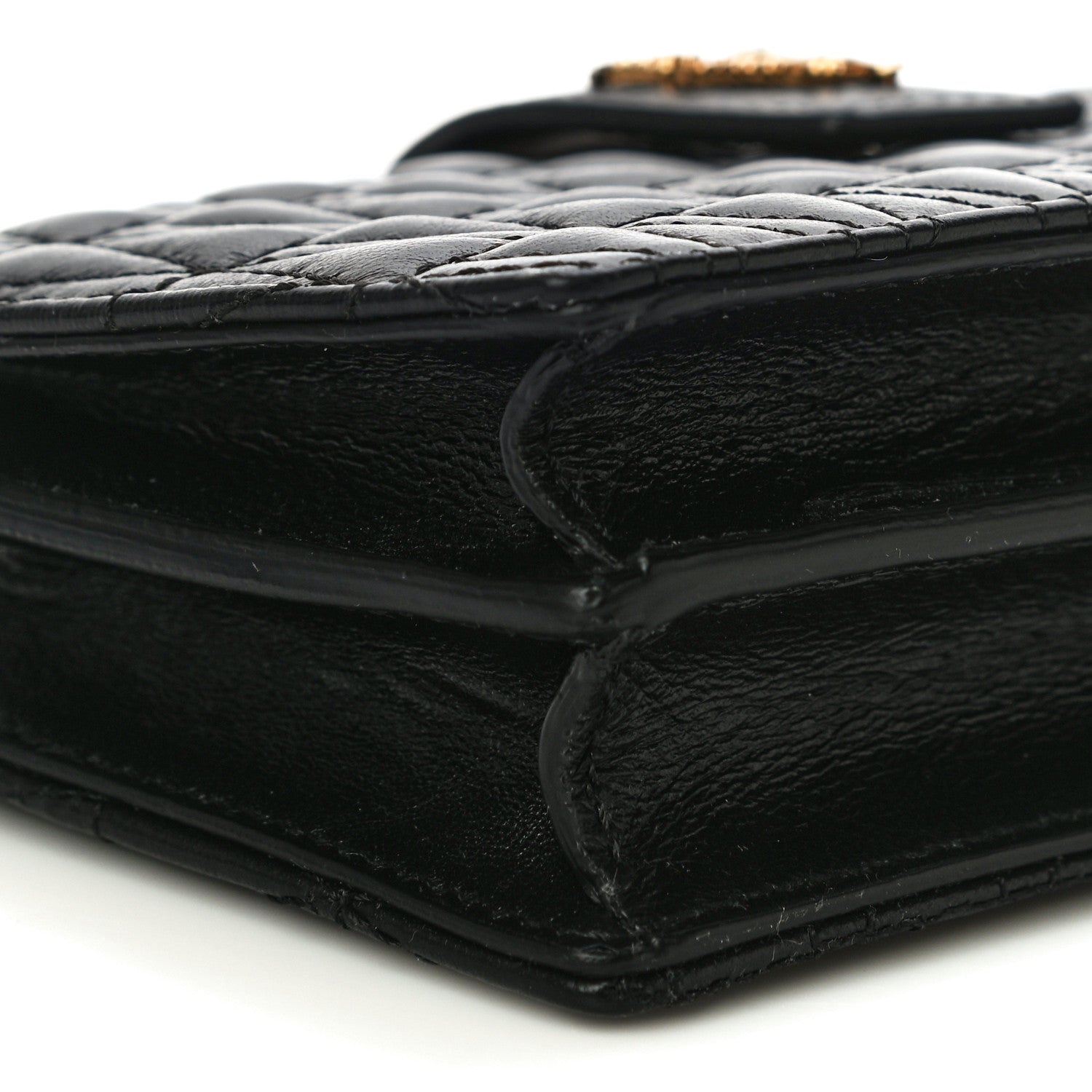 Versace Nappa Quilted Virtus Mini Shoulder Bag Black 6 of 7