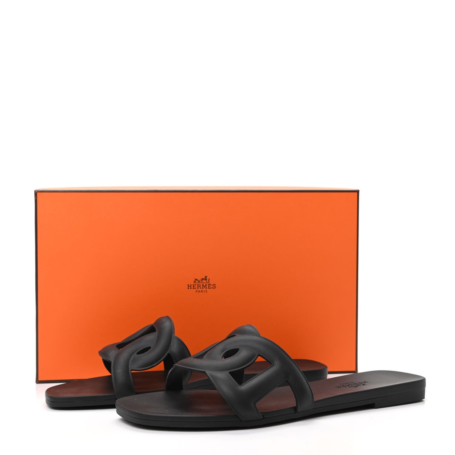 Hermes Rubber Aloha Sandals 36 Black 8 of 8
