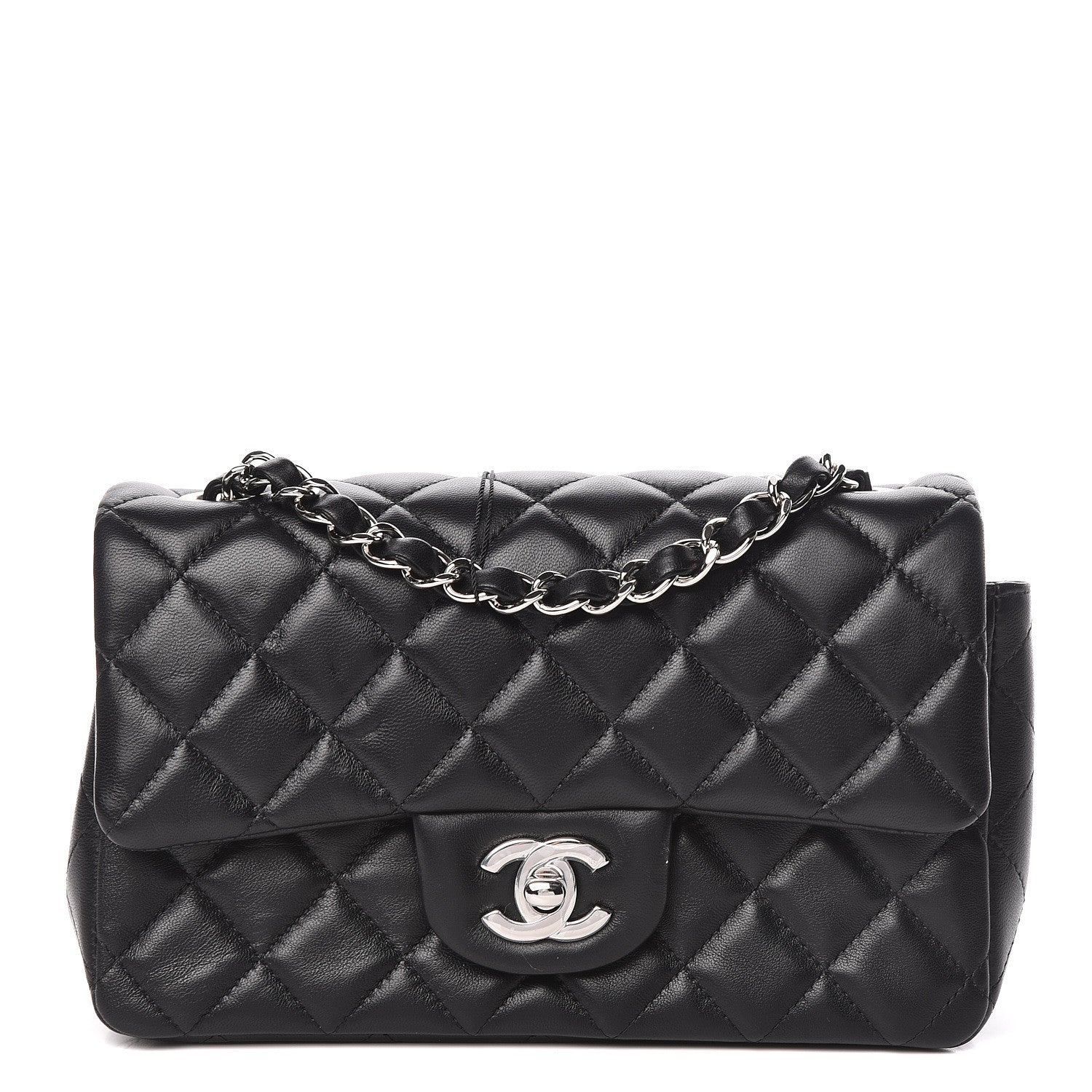 Chanel Lambskin Quilted Mini Rectangular Flap Black 1 of 13