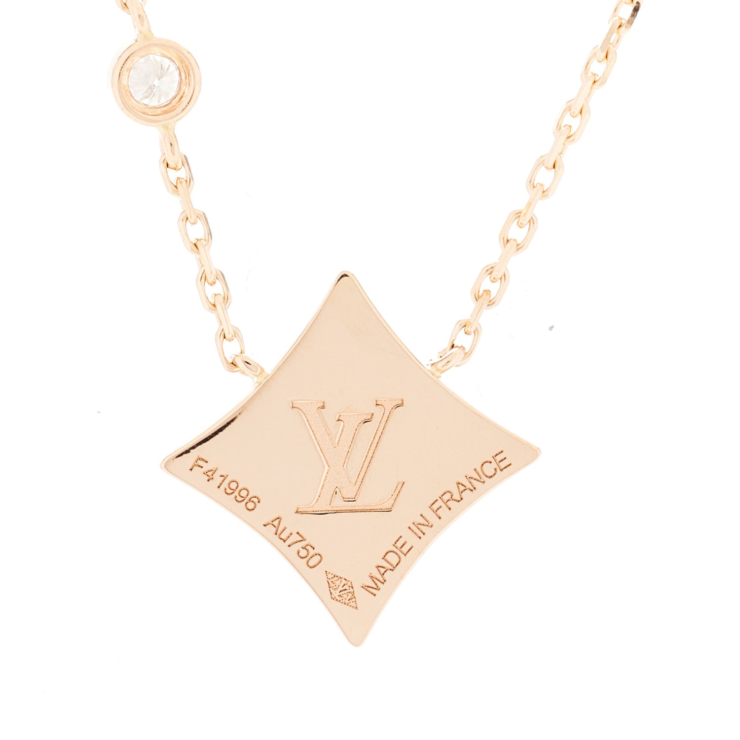 Louis Vuitton 18K Pink Gold Diamond Pink Mother of Pearl Color Blossom BB Star Pendant Necklace 4 of 6