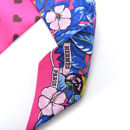 Hermes Silk Jungle Love Love Twilly Rose Vif Bleu Roy 3 of 3