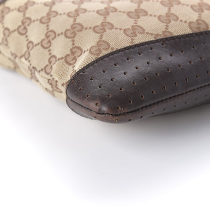 Gucci Monogram Calfskin Perforated Medium Flat Messenger Bag Dark Brown 6 of 11