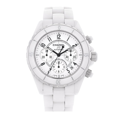 Chanel Stainless Steel Ceramic 41mm J12 Chronograph Automatic Watch White 1 of 4