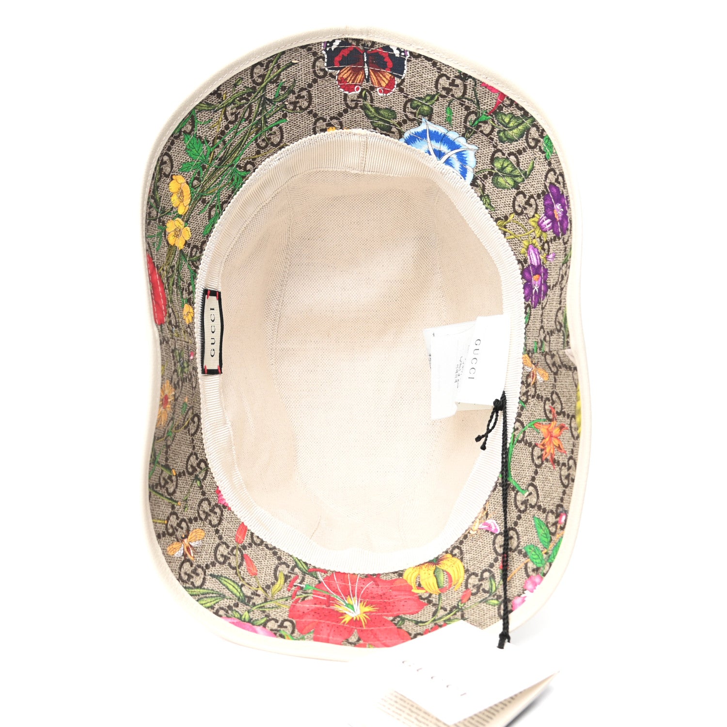 Gucci GG Supreme Monogram Flora Fedora Hat M White 7 of 9