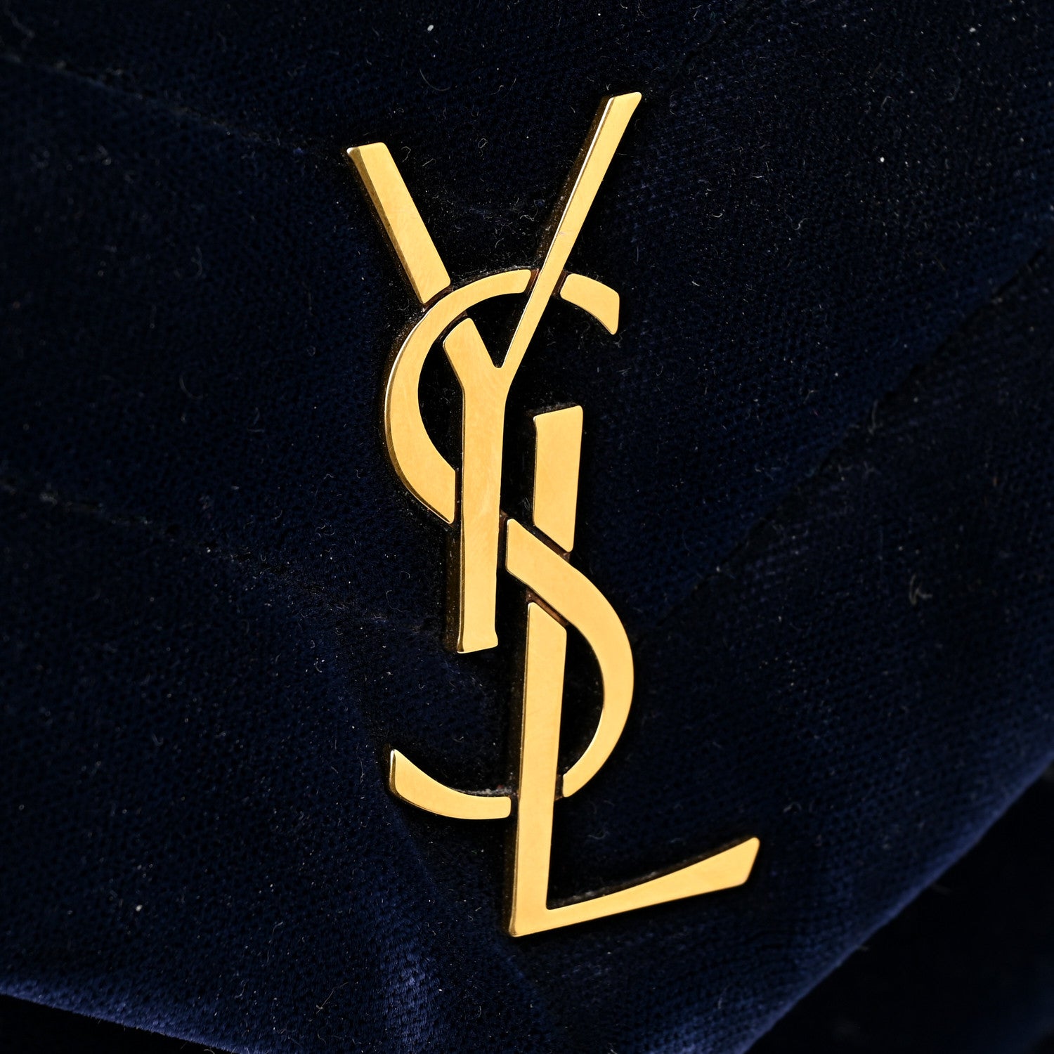 Saint Laurent Velvet Y Quilted Monogram Toy Loulou Crossbody Bag Navy 30 of 31