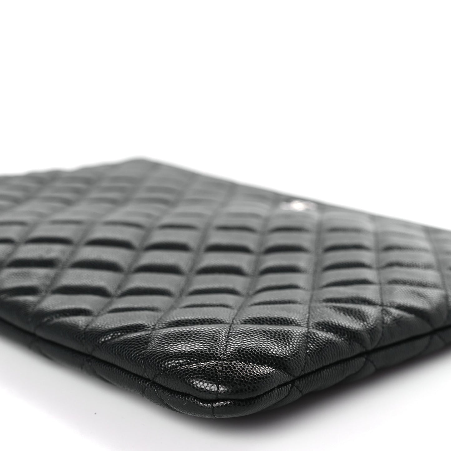 Caviar Quilted Large Cosmetic Case Black