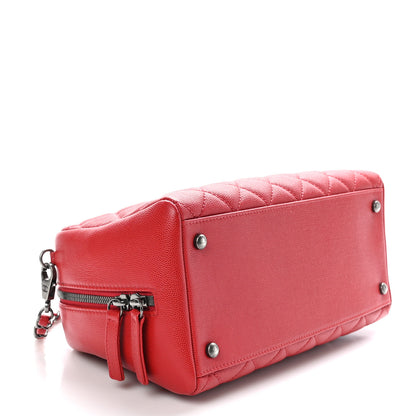 Chanel Caviar Quilted Small Coco Handle Bowling Bag Red 4 of 10