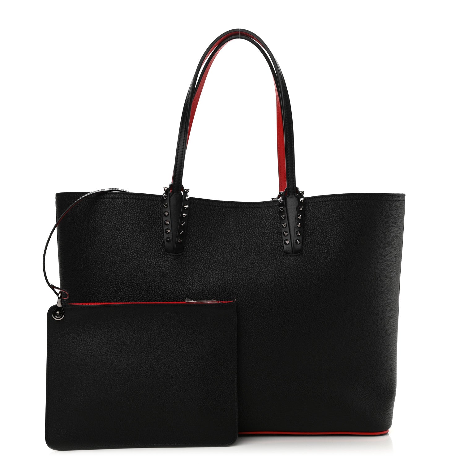 Christian Louboutin Calfskin Spikes East West Cabata Tote Black 1 of 8