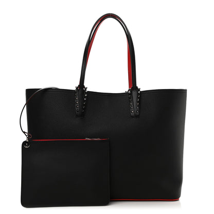 Christian Louboutin Calfskin Spikes East West Cabata Tote Black 1 of 8