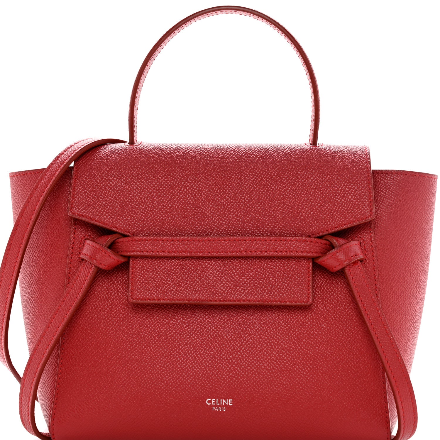 Celine Grained Calfskin Nano Belt Bag Coquelicot 8 of 17