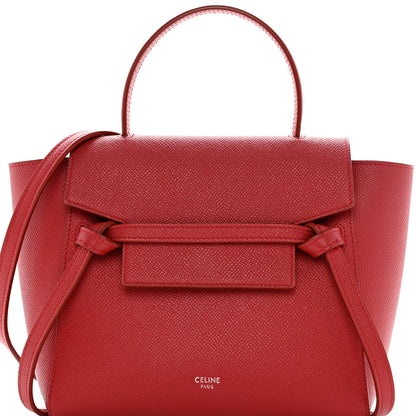 Celine Grained Calfskin Nano Belt Bag Coquelicot 8 of 17