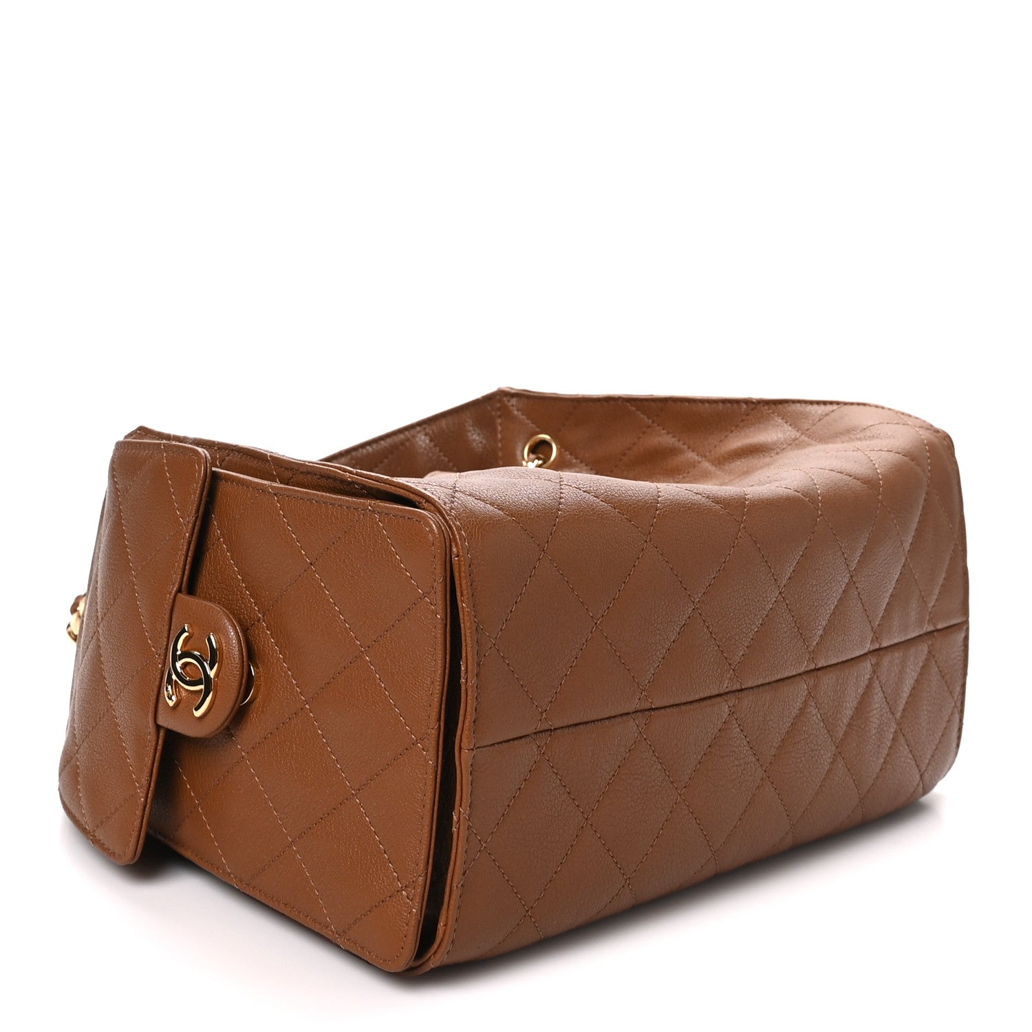 Chanel Goatskin Quilted Small Chanel 25 Handbag Camel 4 of 11