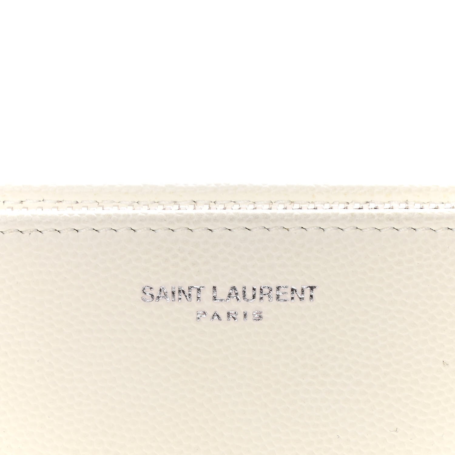 Saint Laurent Grain De Poudre Classic Zip Around Travel Wallet White 8 of 10