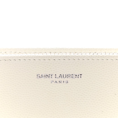 Saint Laurent Grain De Poudre Classic Zip Around Travel Wallet White 8 of 10
