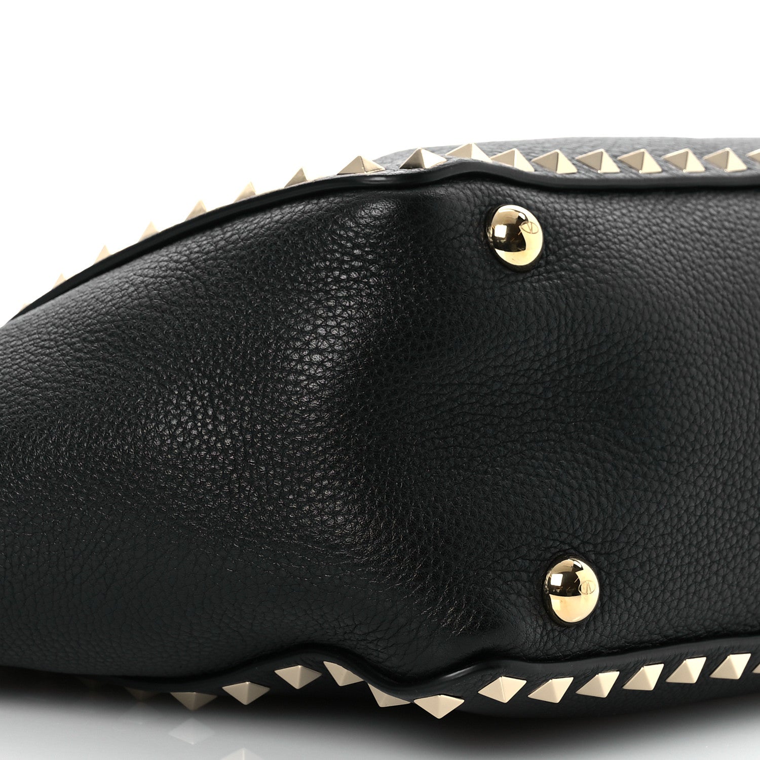 Valentino Garavani Grained Calfskin Small Rockstud Tote Black 8 of 9