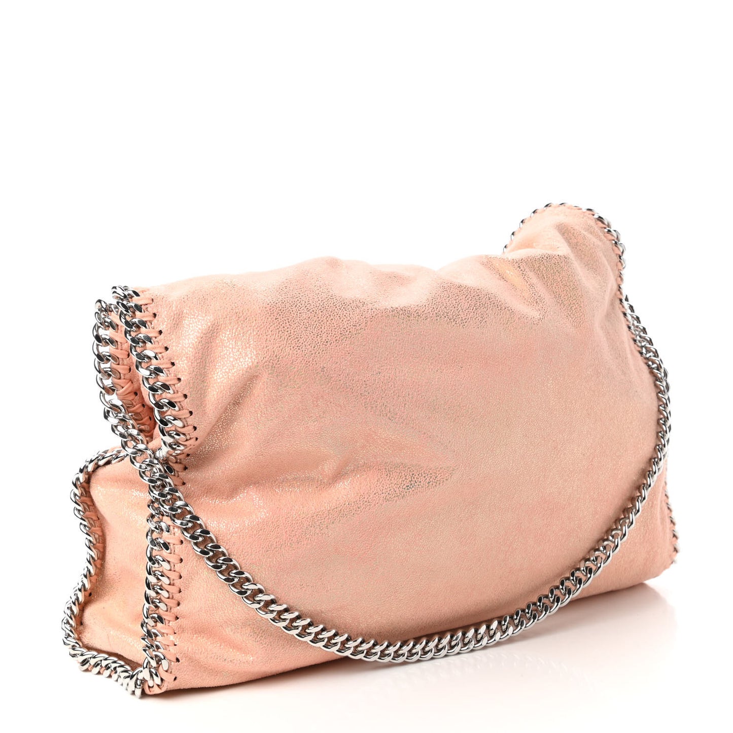 Metallic Shaggy Deer Falabella Fold Over Tote Copper