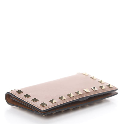 Valentino Garavani Calfskin Rockstud Wallet Brown 3 of 5