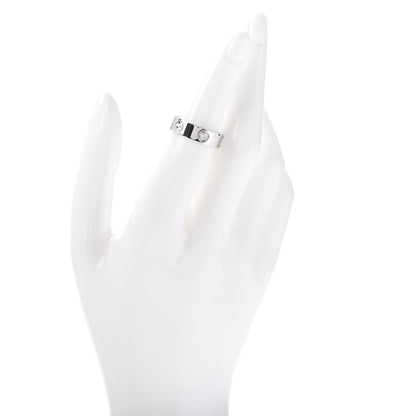 Cartier 18K White Gold 3 Diamond 5.5mm LOVE Ring 51 5.75 2 of 4