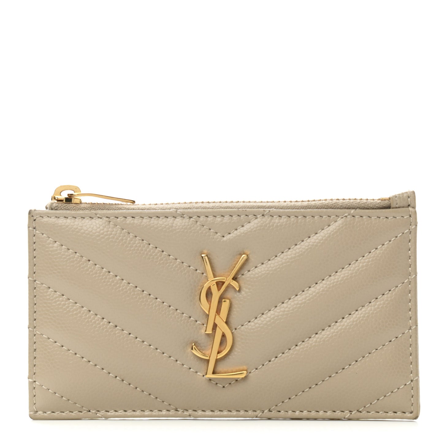 Monogram Grain de Poudre 5 Fragments Zip Pouch Card Holder Dark Latte