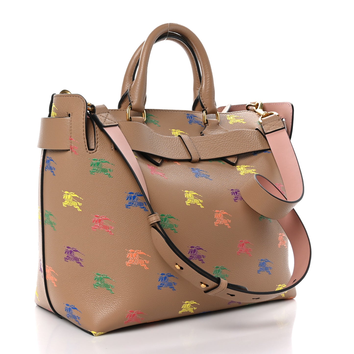 Marais Calfskin Horse Rainbow Medium Belt Bag Camel