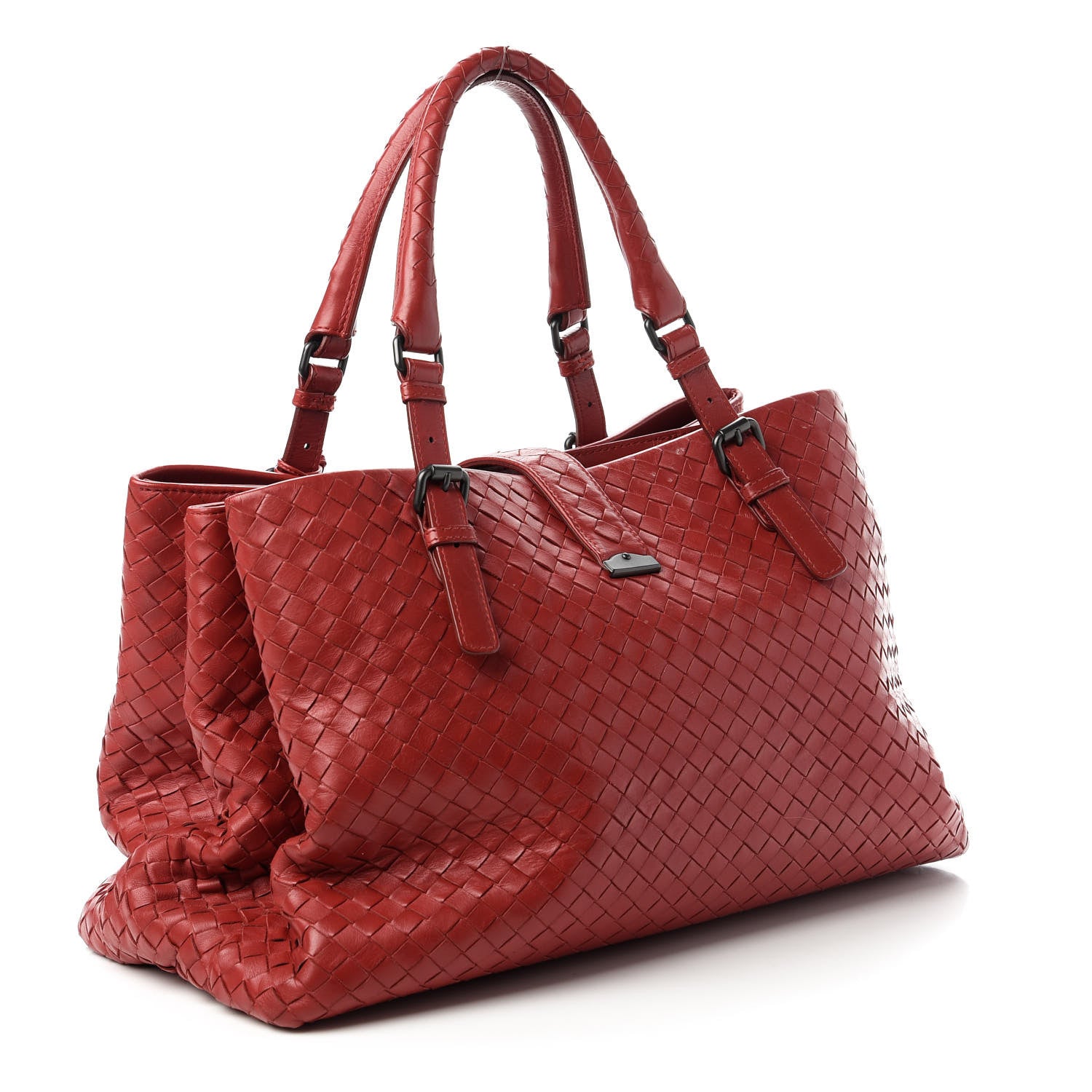 Bottega Veneta Nappa Intrecciato Medium Roma Tote Red 3 of 10