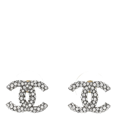 Chanel Crystal CC Earrings Silver 1 of 5