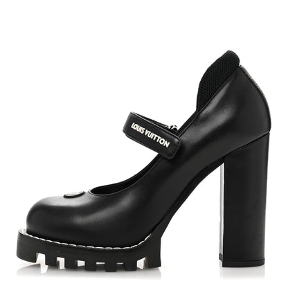 Louis Vuitton Calfskin Star Trail Ankle Pumps 37 Black 1 of 10