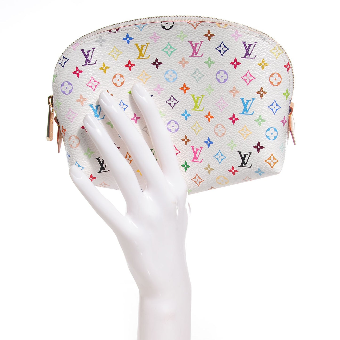 Monogram Multicolor Cosmetic Pouch White Litchi