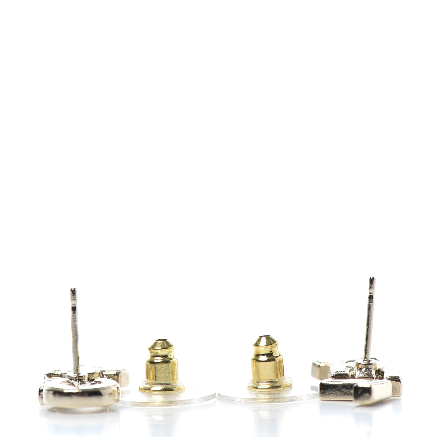 Crystal Pearl Signature Stud Earrings Gold