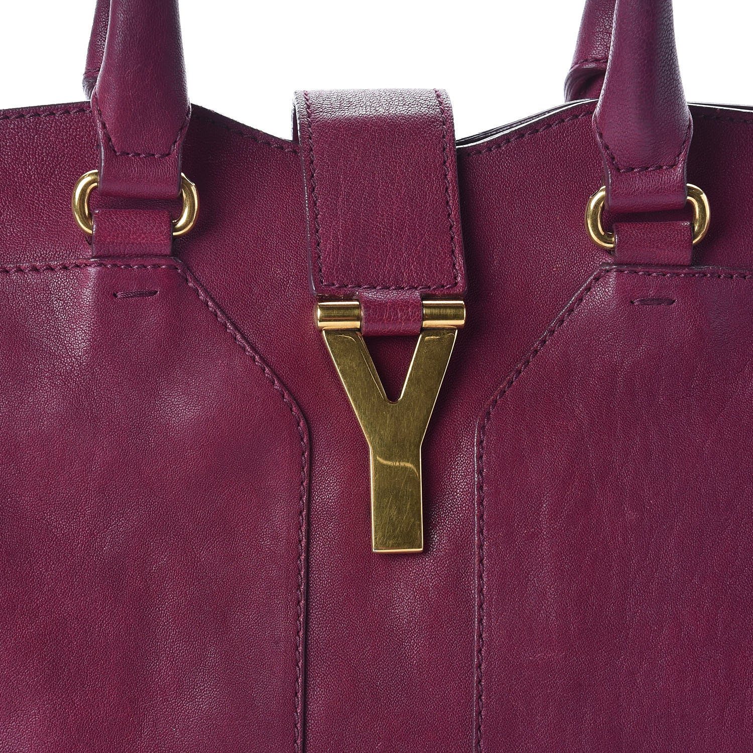 Saint Laurent Sheepskin Medium Cabas ChYc Black Cherry 8 of 11