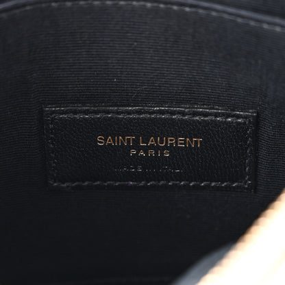 Saint Laurent Grain De Poudre Chevron Monogram Bill Pouch Crema Soft 6 of 12