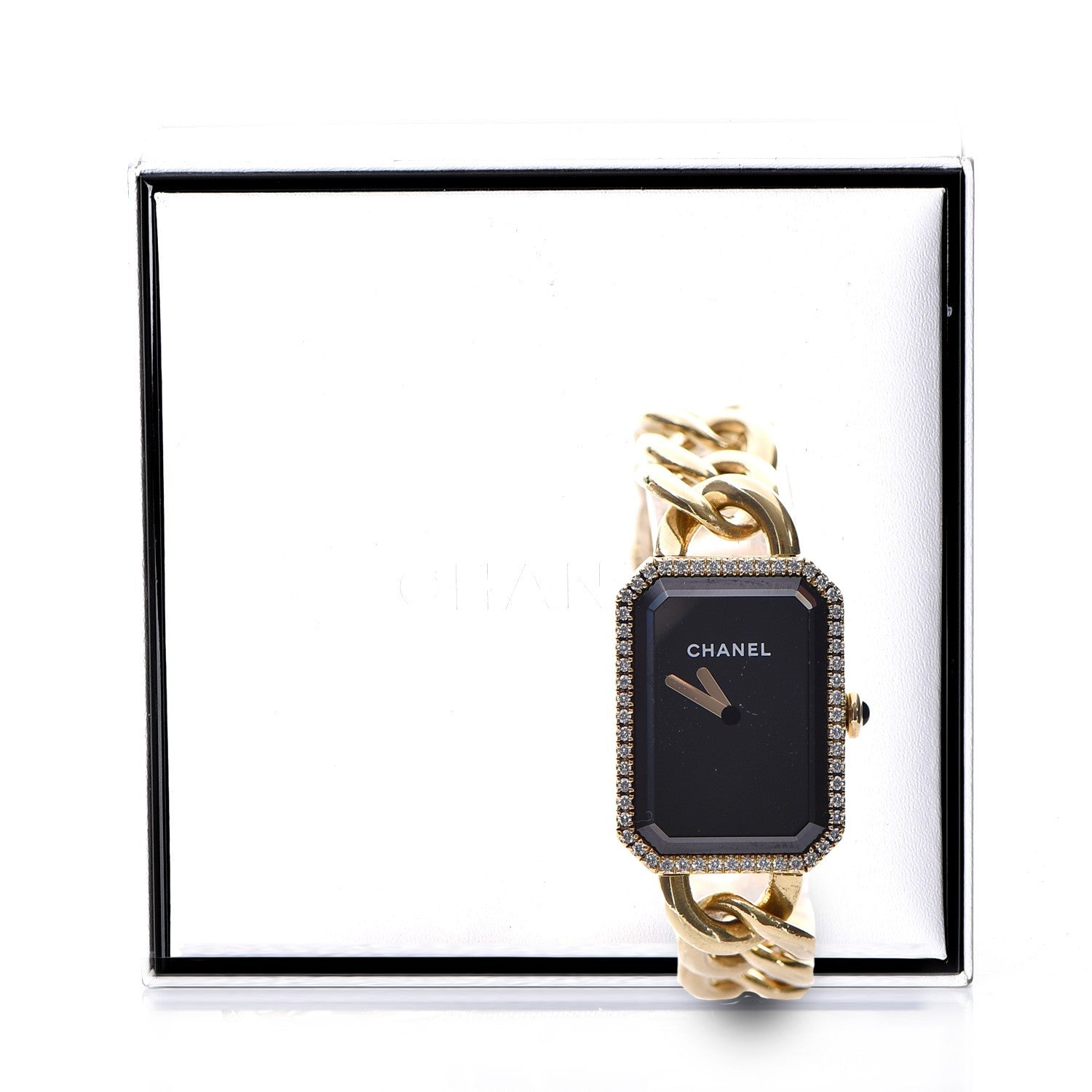 Chanel 18K Yellow Gold Diamond Bezel 20mm Chain Premiere Quartz Watch 7 of 7
