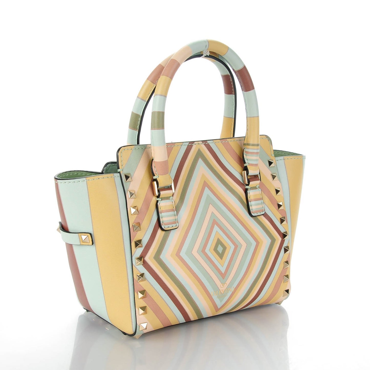 Vitello Native Couture 1975 Mini Rockstud Double Handle Tote Multicolor