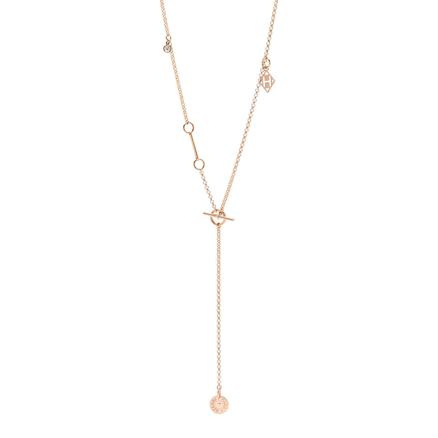 18K Rose Gold Diamond Gambade Necklace
