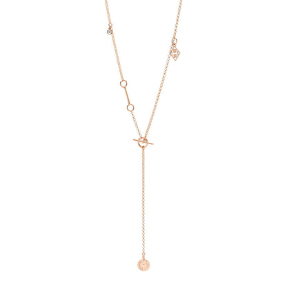 Hermes 18K Rose Gold Diamond Gambade Necklace 1 of 5