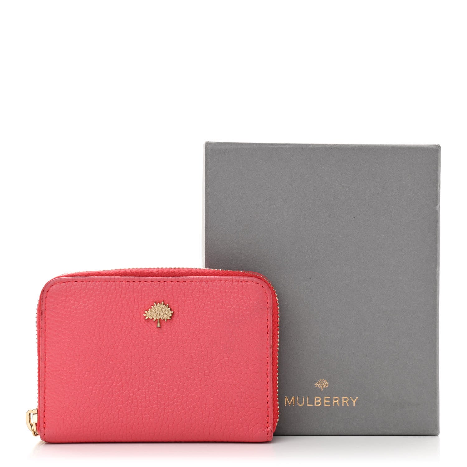 Mulberry Small Classic Grain Compact Zip Wallet Deep Pink 11 of 11