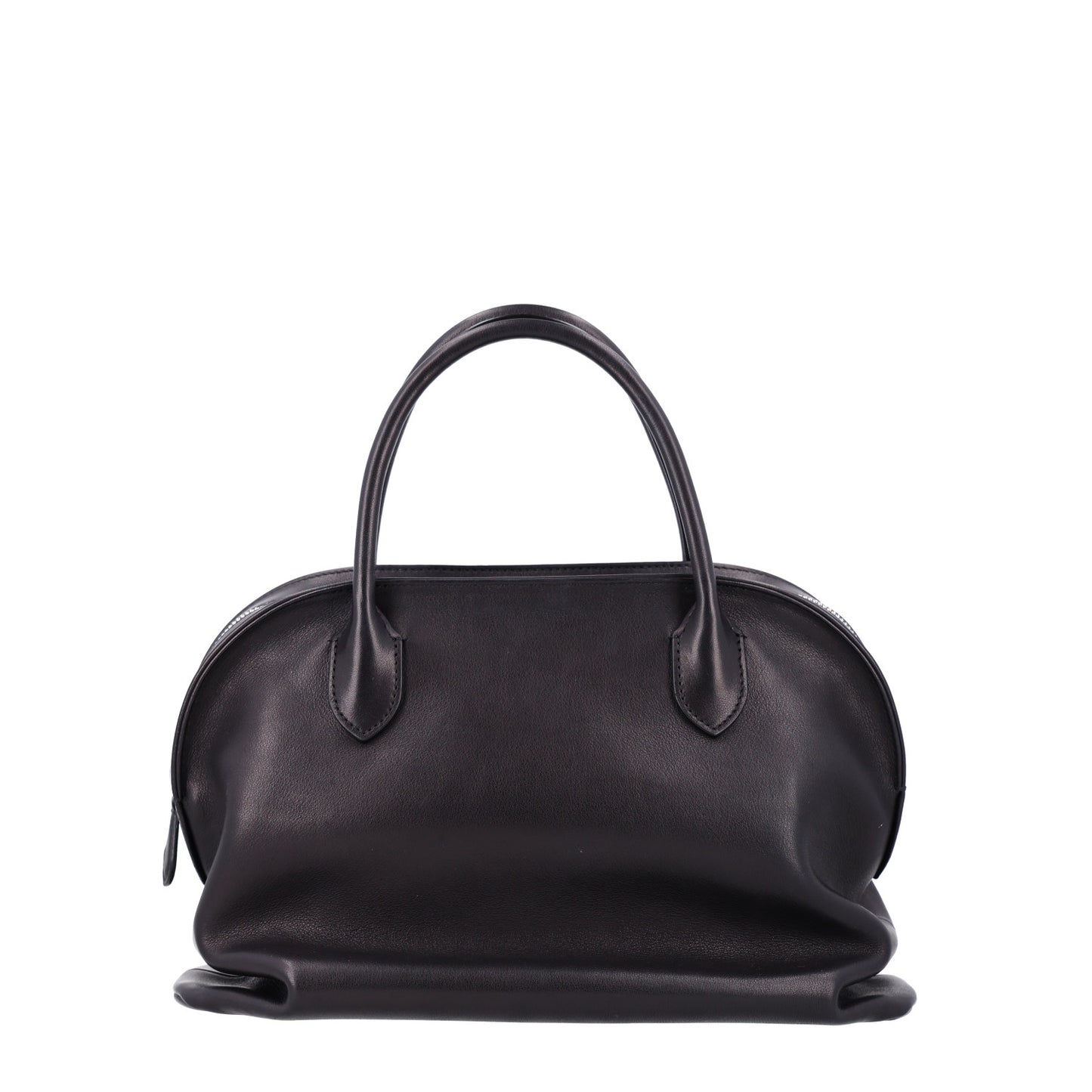 Polished Saddle Calfskin Agnes Bag Black