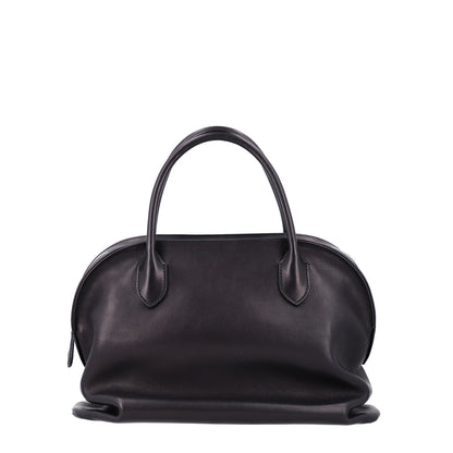 The Row Polished Saddle Calfskin Agnes Bag Black 1 of 9