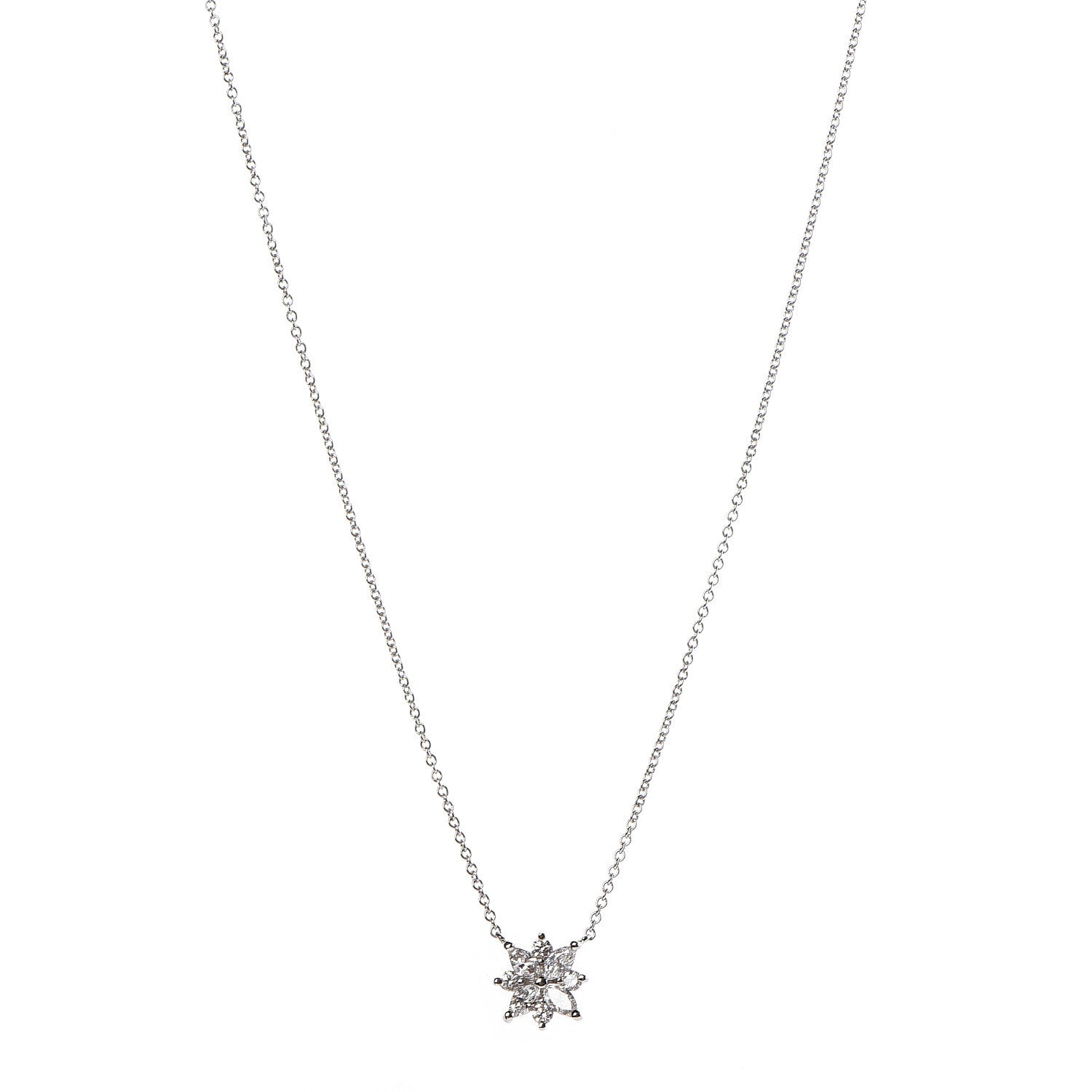 Tiffany Platinum Diamond Victoria Cluster Pendant Necklace 1 of 7