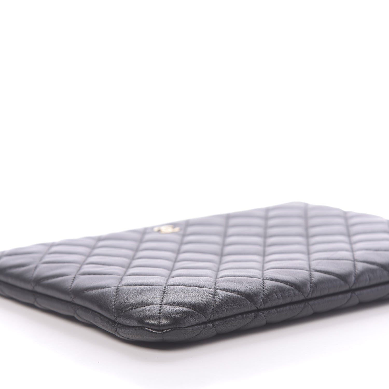 Chanel Lambskin Quilted Medium Cosmetic Case Black 8 of 13