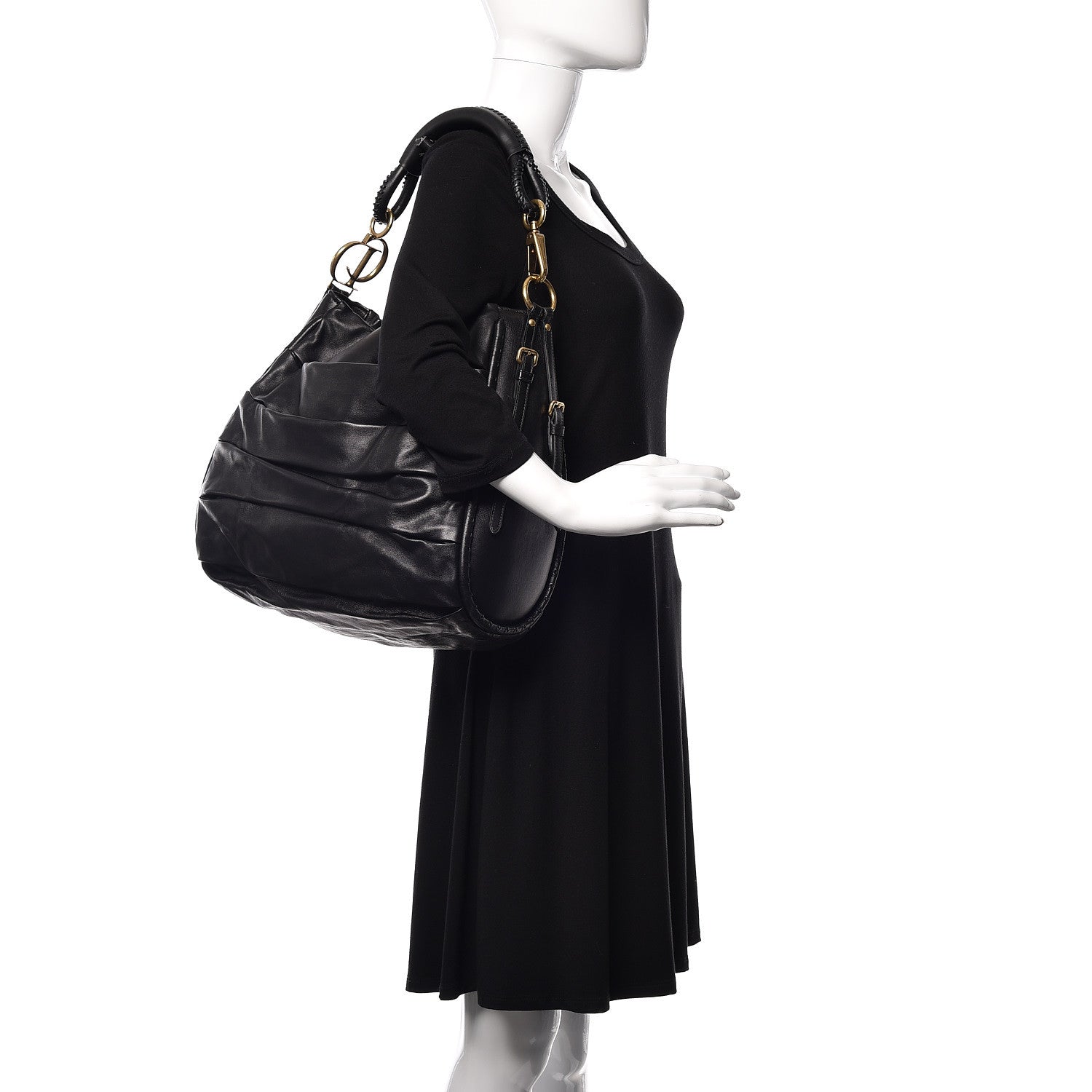 Christian Dior Lambskin Medium Libertine Hobo Black 2 of 10