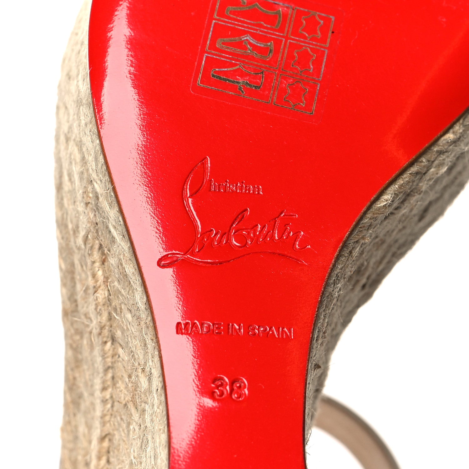 Christian Louboutin Patent Leopard Print Spachica 120 Wedge Sandals 38 Version Brown 7 of 8