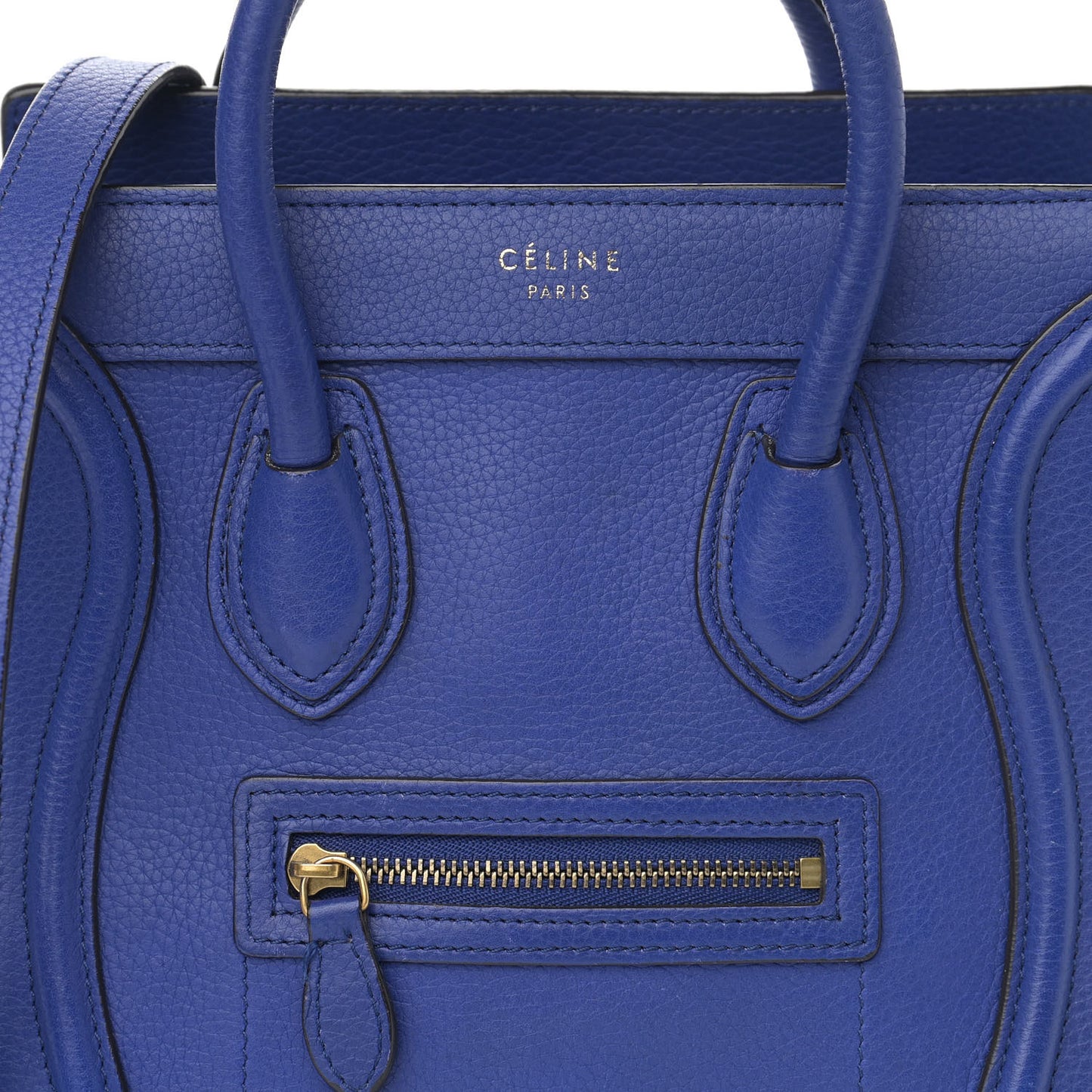 Drummed Calfskin Nano Luggage Indigo