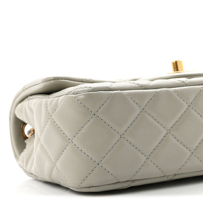 Chanel Lambskin Quilted Mini Rectangular Pearl Crush Flap Grey 9 of 11