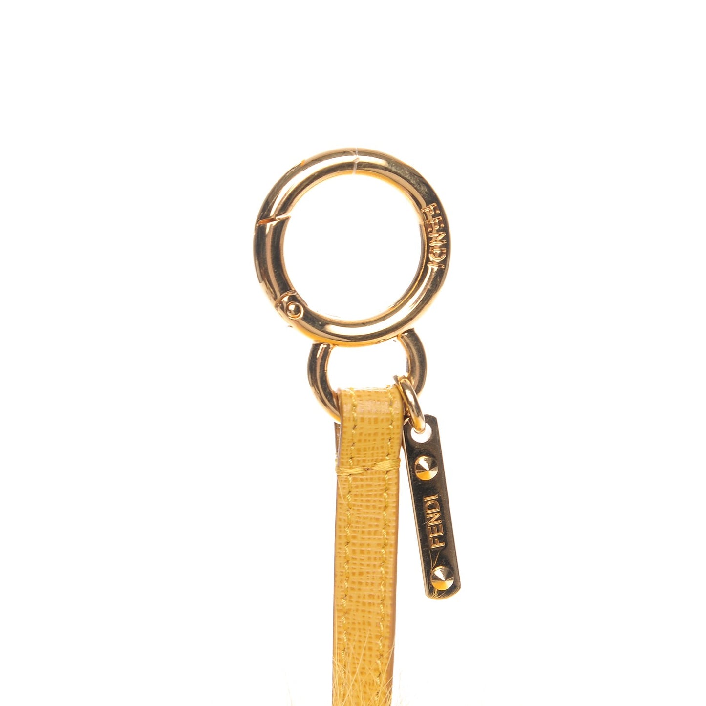 Fox Fur Pom Pom Bag Charm Yellow
