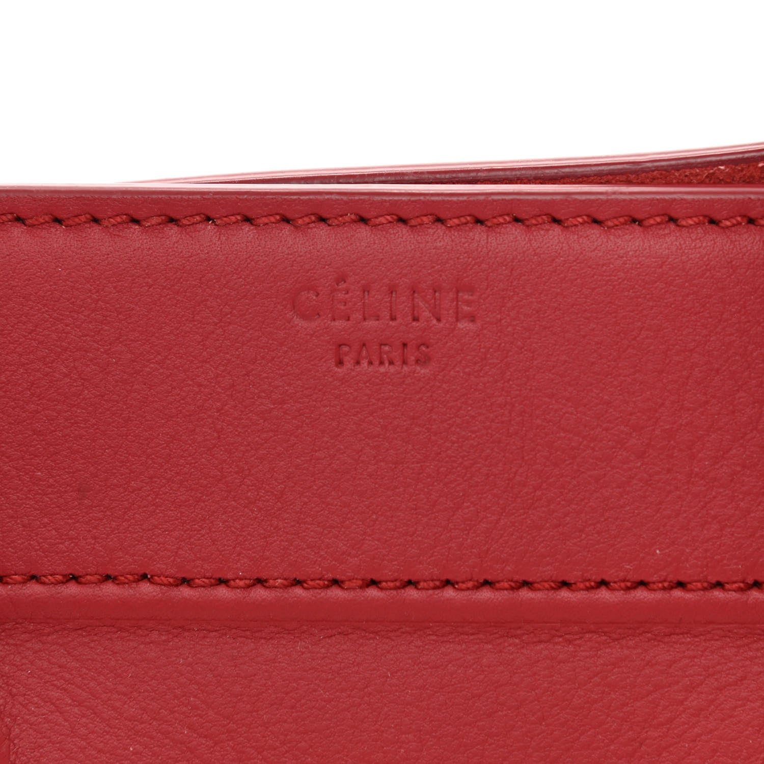 Celine Supple Calfskin Medium Phantom Luggage Red 6 of 11