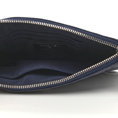 Chanel Caviar Camellia Embossed Cosmetic Pouch Navy 4 of 7