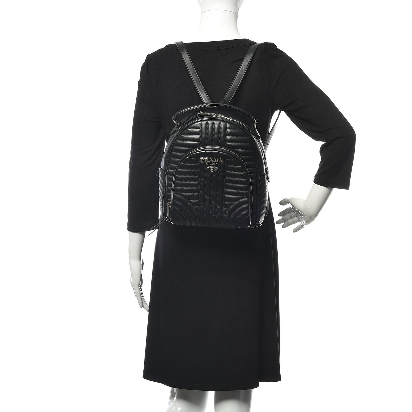 Soft Calfskin Diagramme Day Backpack Black