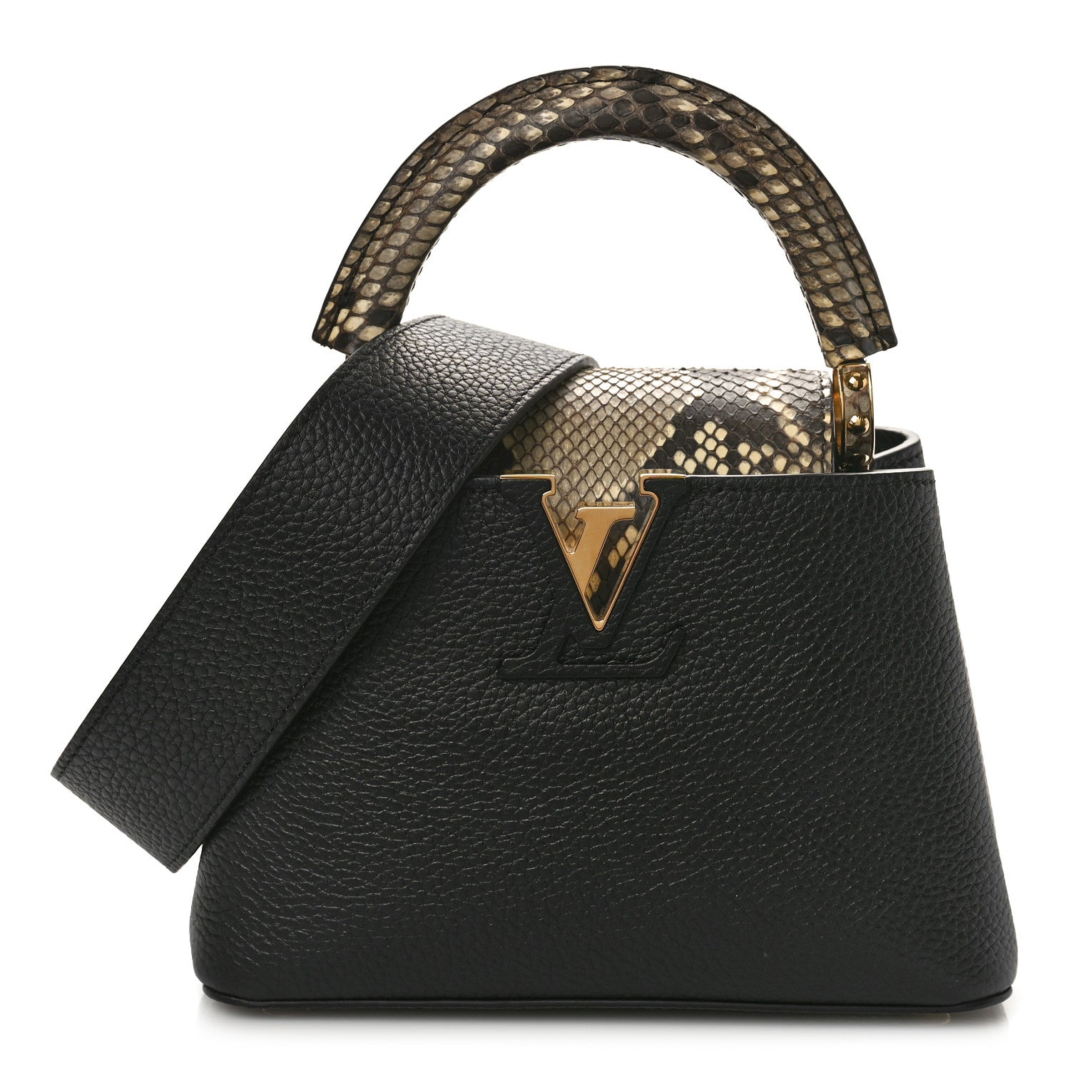 Louis Vuitton Taurillon Snakeskin Mini Capucines Black 1 of 8