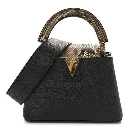 Louis Vuitton Taurillon Snakeskin Mini Capucines Black 1 of 8